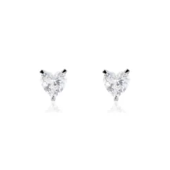 Boucles D'oreilles Puces Argent Blanc Schull Oxydes De Zirconium