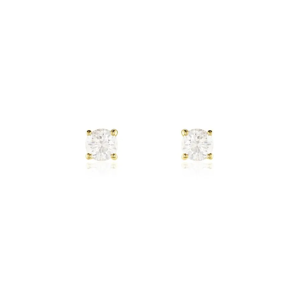 Boucles D'oreilles Puces Aphrodite Or Jaune Diamant