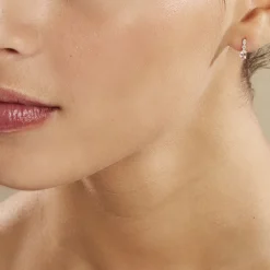 Boucles D'oreilles Puces Antonia Or Rose Morganite Et Diamant