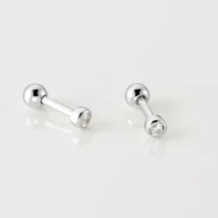 Boucles D'oreilles Puces Anani Argent Blanc Oxyde De Zirconium