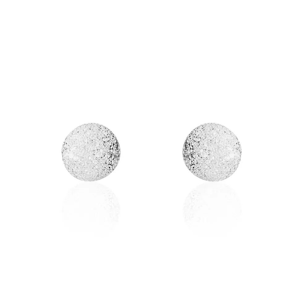 Boucles D'oreilles Puces Ayana Argent Blanc