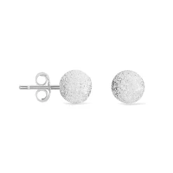 Boucles D'oreilles Puces Ayana Argent Blanc