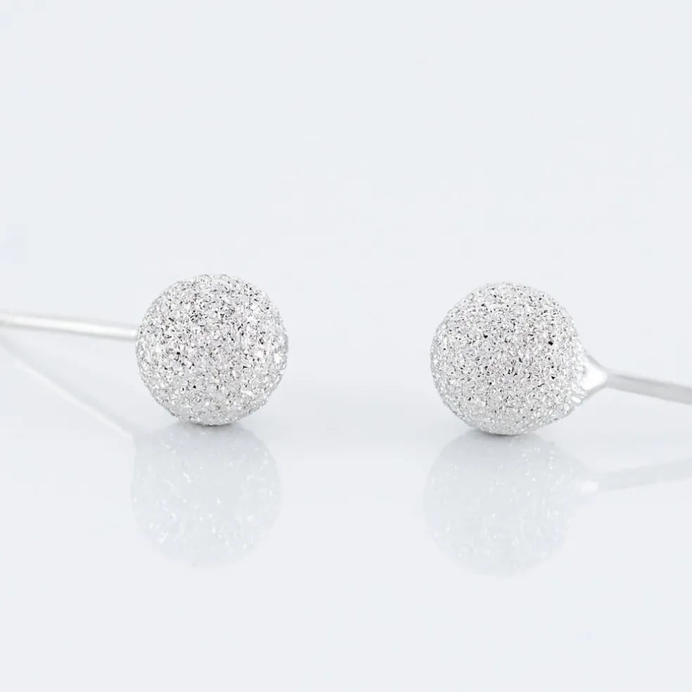 Boucles D'oreilles Puces Ayana Argent Blanc