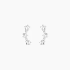 Boucles D'oreilles Puces Allegra Argent Blanc Oxyde De Zirconium