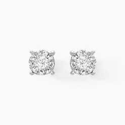 Boucles D'oreilles Puces Artemis Or Blanc Diamant