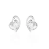 Boucles D'oreilles Puces Alou Argent Blanc Oxyde De Zirconium