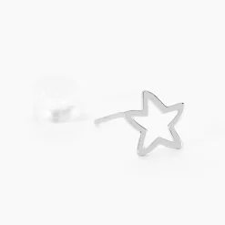 Boucles D'oreilles Puces Alphonsine Etoile De Mer Or Blanc