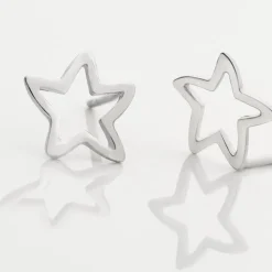 Boucles D'oreilles Puces Alphonsine Etoile De Mer Or Blanc