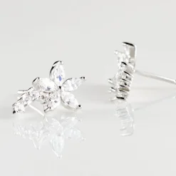 Boucles D'oreilles Puces Argent Blanc Florencio Oxydes De Zirconium