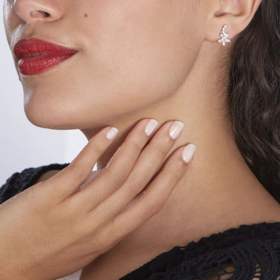 Boucles D'oreilles Puces Argent Blanc Florencio Oxydes De Zirconium