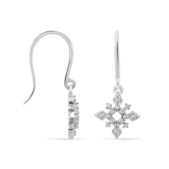 Boucles D'oreilles Puces Anea Or Blanc Diamant