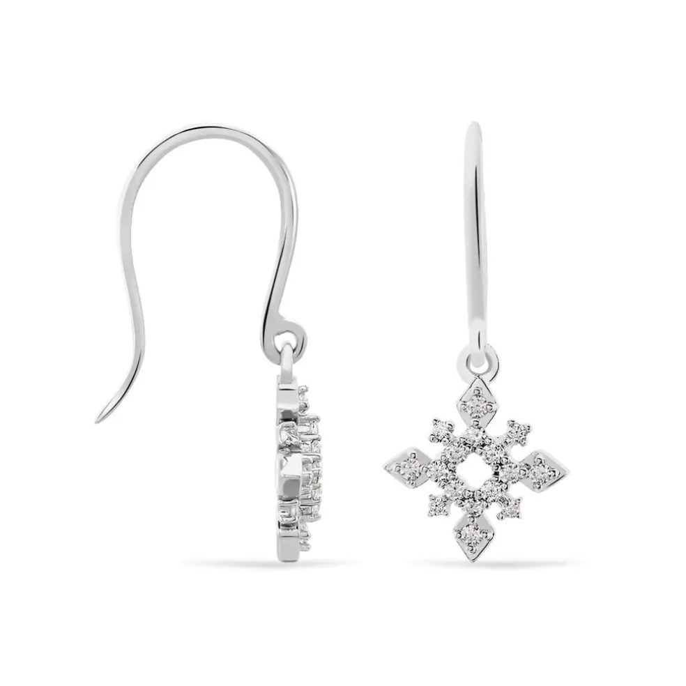 Boucles D'oreilles Puces Anea Or Blanc Diamant