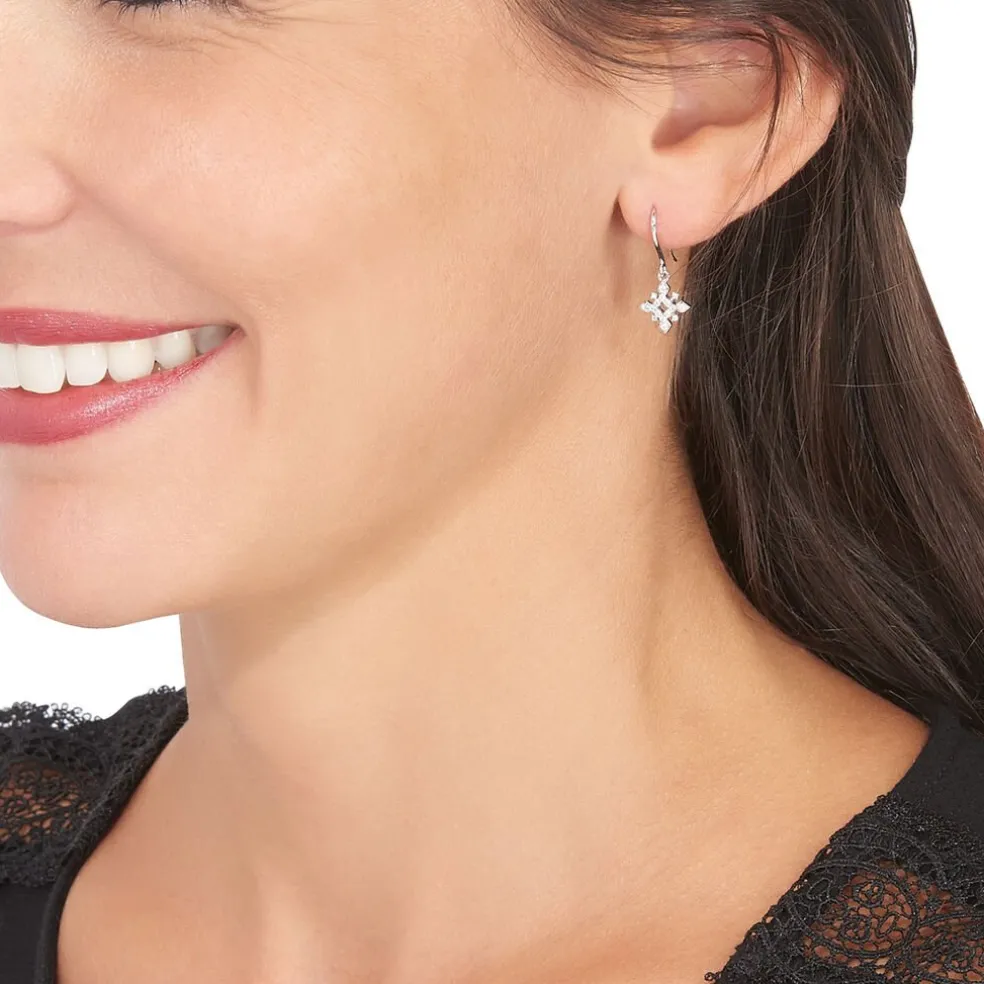 Boucles D'oreilles Puces Anea Or Blanc Diamant