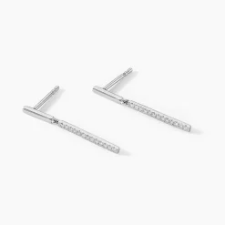 Boucles D'oreilles Puces Alayna Or Blanc Diamant