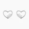 Boucles D'oreilles Puces Argent Blanc Shelan Oxydes De Zirconium