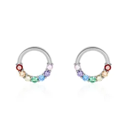 Boucles D'oreilles Puces Argent Blanc Giustino Oxydes De Zirconium