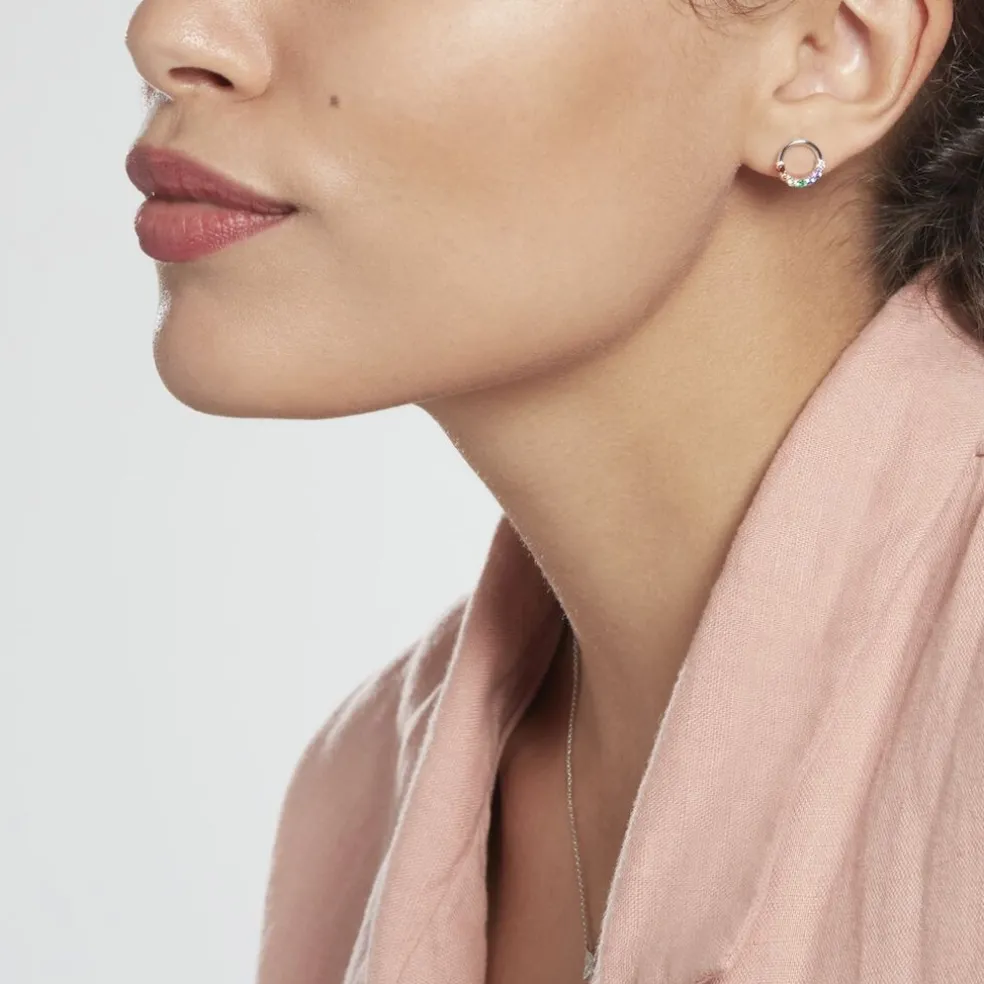 Boucles D'oreilles Puces Argent Blanc Giustino Oxydes De Zirconium