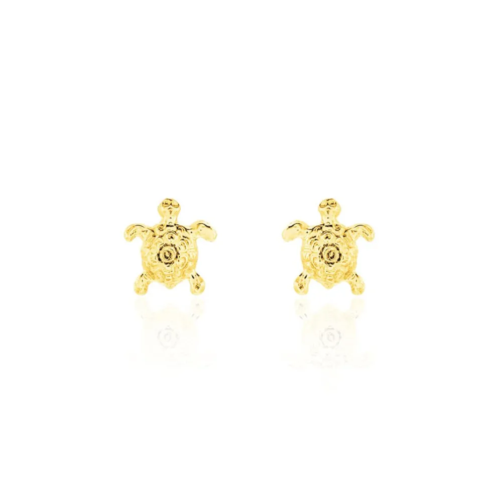 Boucles D'oreilles Puces Almahae Tortue Or Jaune