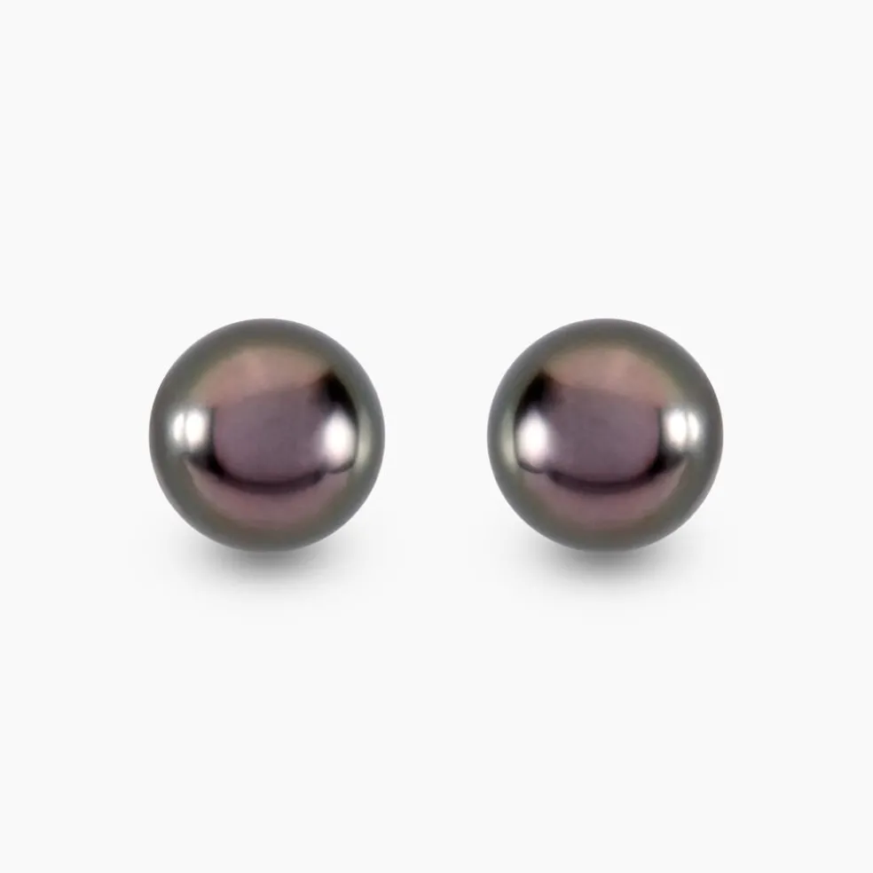 Boucles D'oreilles Puces Alper Or Jaune Perle De Culture De Tahiti