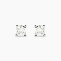 Boucles D'oreilles Puces Aphrodite Or Blanc Diamant
