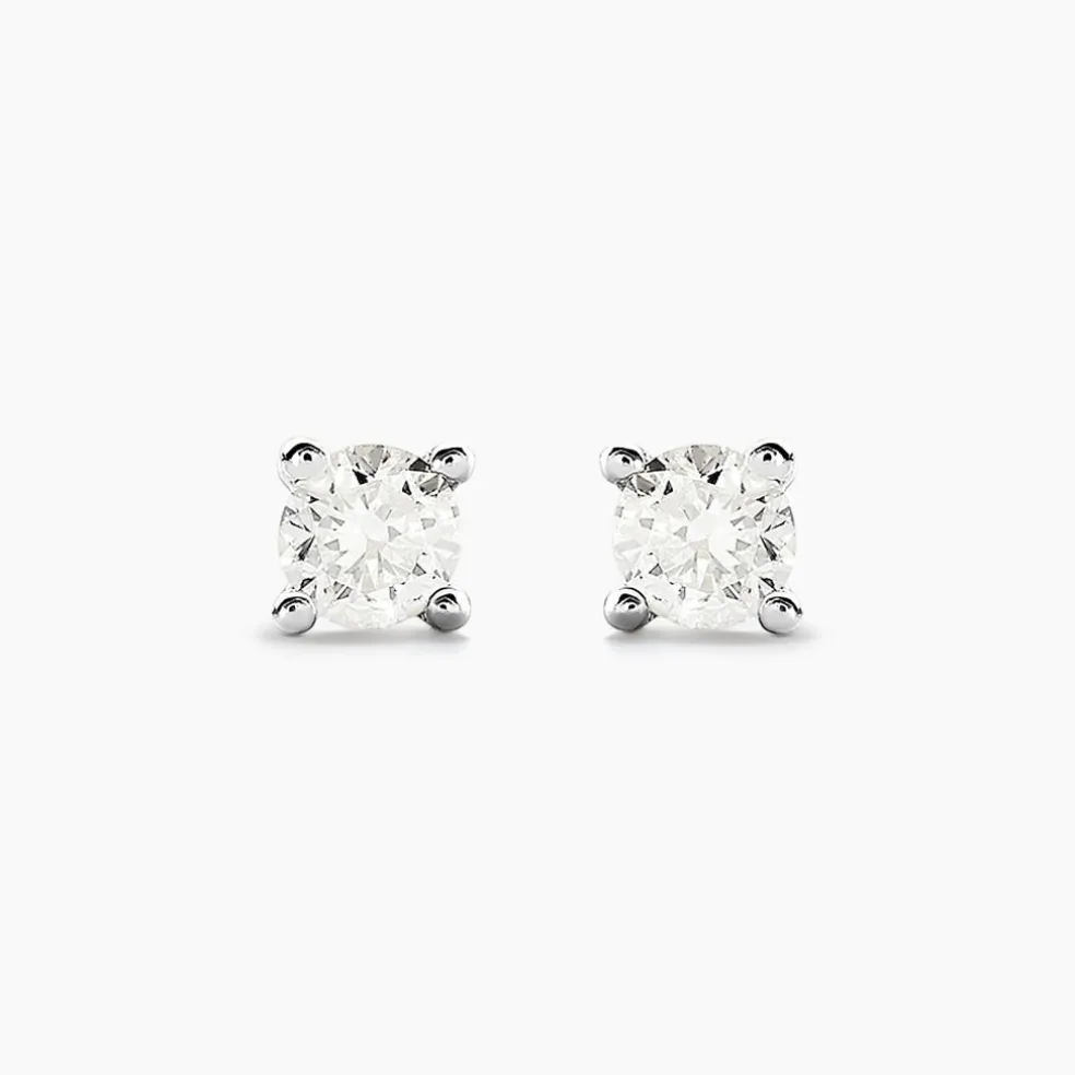 Boucles D'oreilles Puces Aphrodite Or Blanc Diamant