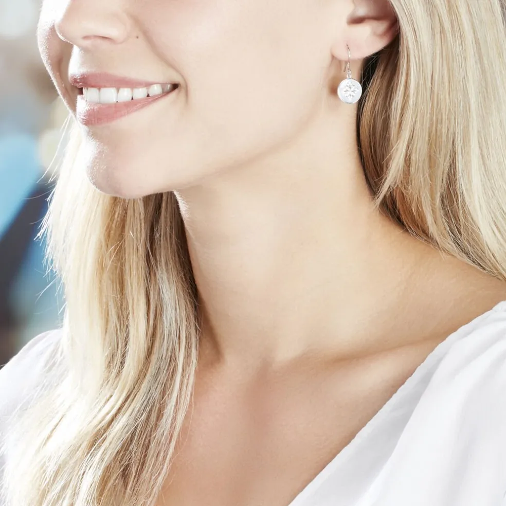 Boucles D'oreilles Puces Alexine Argent Blanc Oxyde De Zirconium