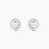 Boucles D'oreilles Puces Argent Blanc Chaker Oxydes De Zirconium