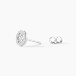 Boucles D'oreilles Puces Argent Blanc Chaker Oxydes De Zirconium