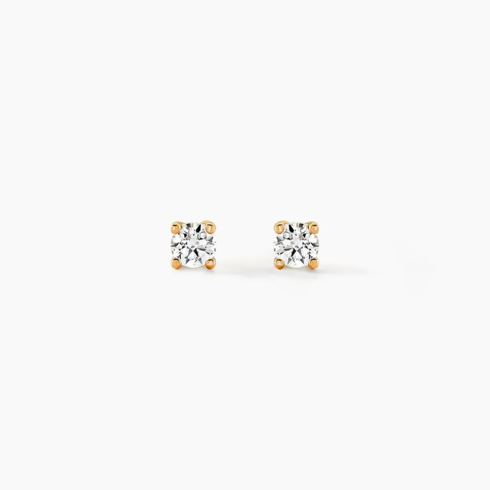 Boucles D'oreilles Puces Aphrodite Or Jaune Diamant