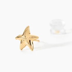 Boucles D'oreilles Puces Alphonsine Etoile De Mer Or Jaune