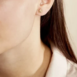Boucles D'oreilles Puces Alphonsine Etoile De Mer Or Jaune