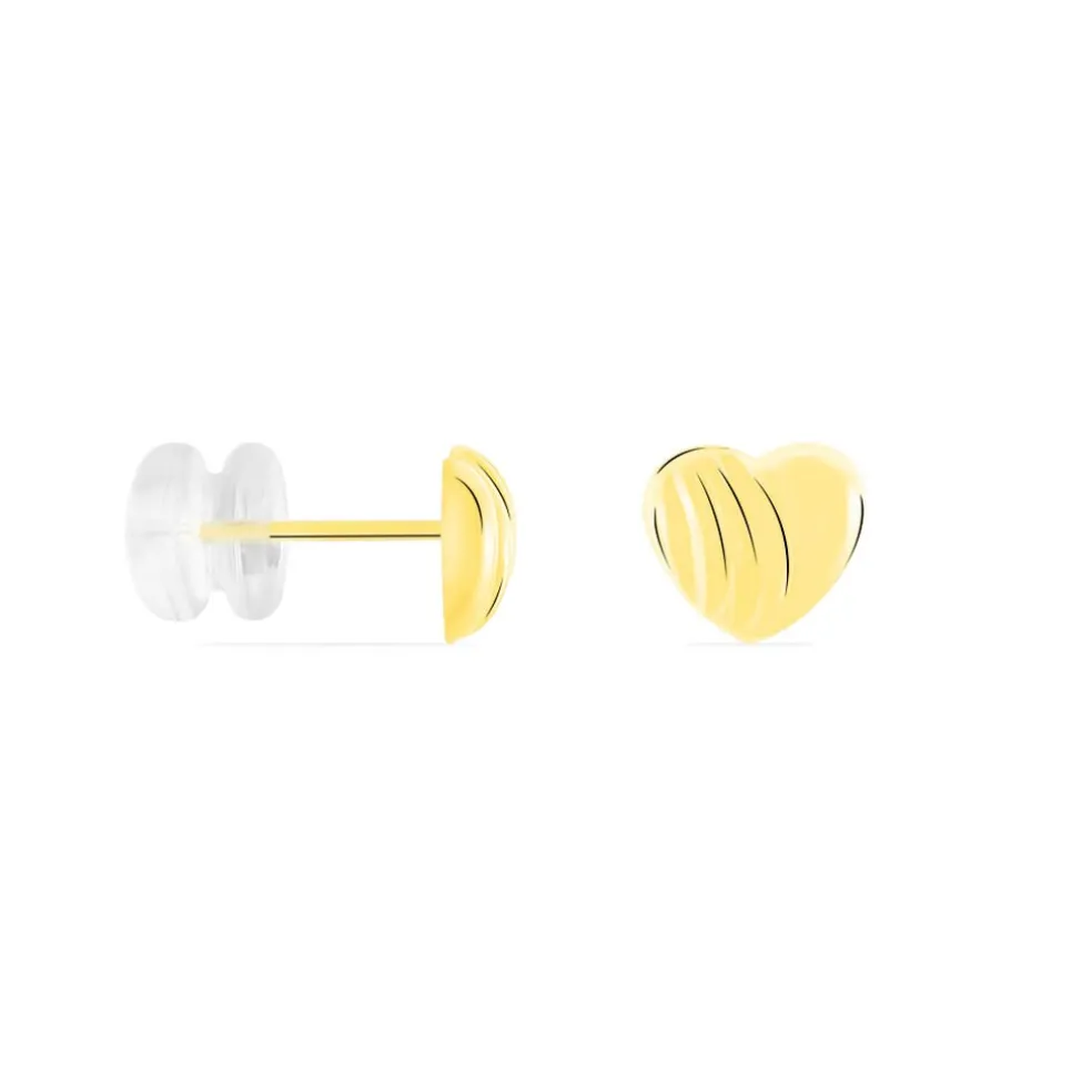 Boucles D'oreilles Puces Anne-maudae C艙urs Or Jaune