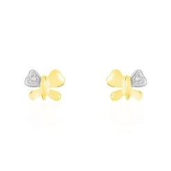 Boucles D'oreilles Puces Bartholomee Papillon Or Jaune