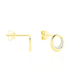 Boucles D'oreilles Puces Batoul Or Jaune Diamant