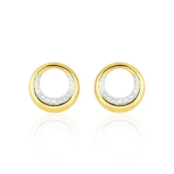 Boucles D'oreilles Puces Batoul Or Jaune Diamant