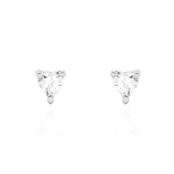 Boucles D'oreilles Puces Breana Argent Blanc Oxyde De Zirconium