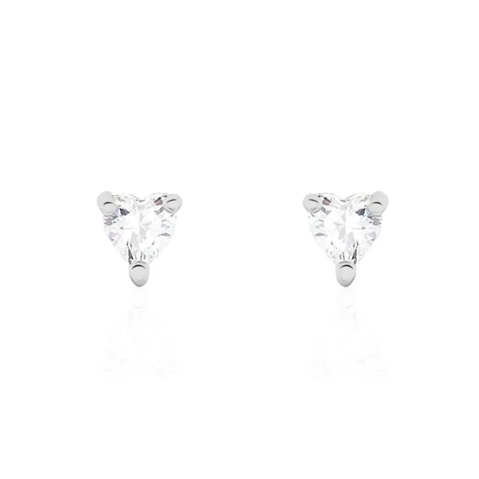 Boucles D'oreilles Puces Breana Argent Blanc Oxyde De Zirconium