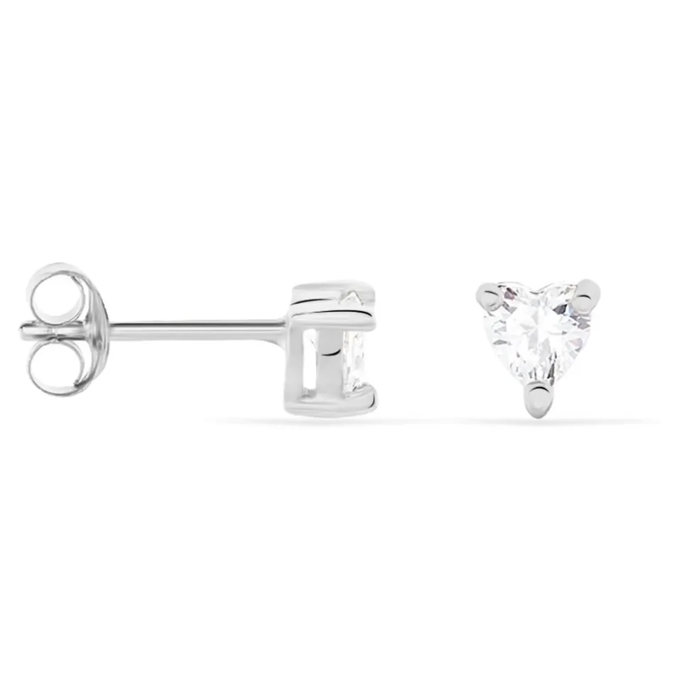 Boucles D'oreilles Puces Breana Argent Blanc Oxyde De Zirconium