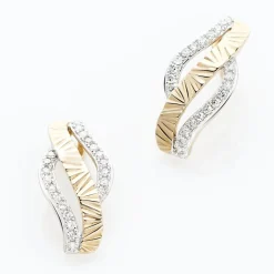 Boucles D'oreilles Puces Bathilde Or Jaune Diamant