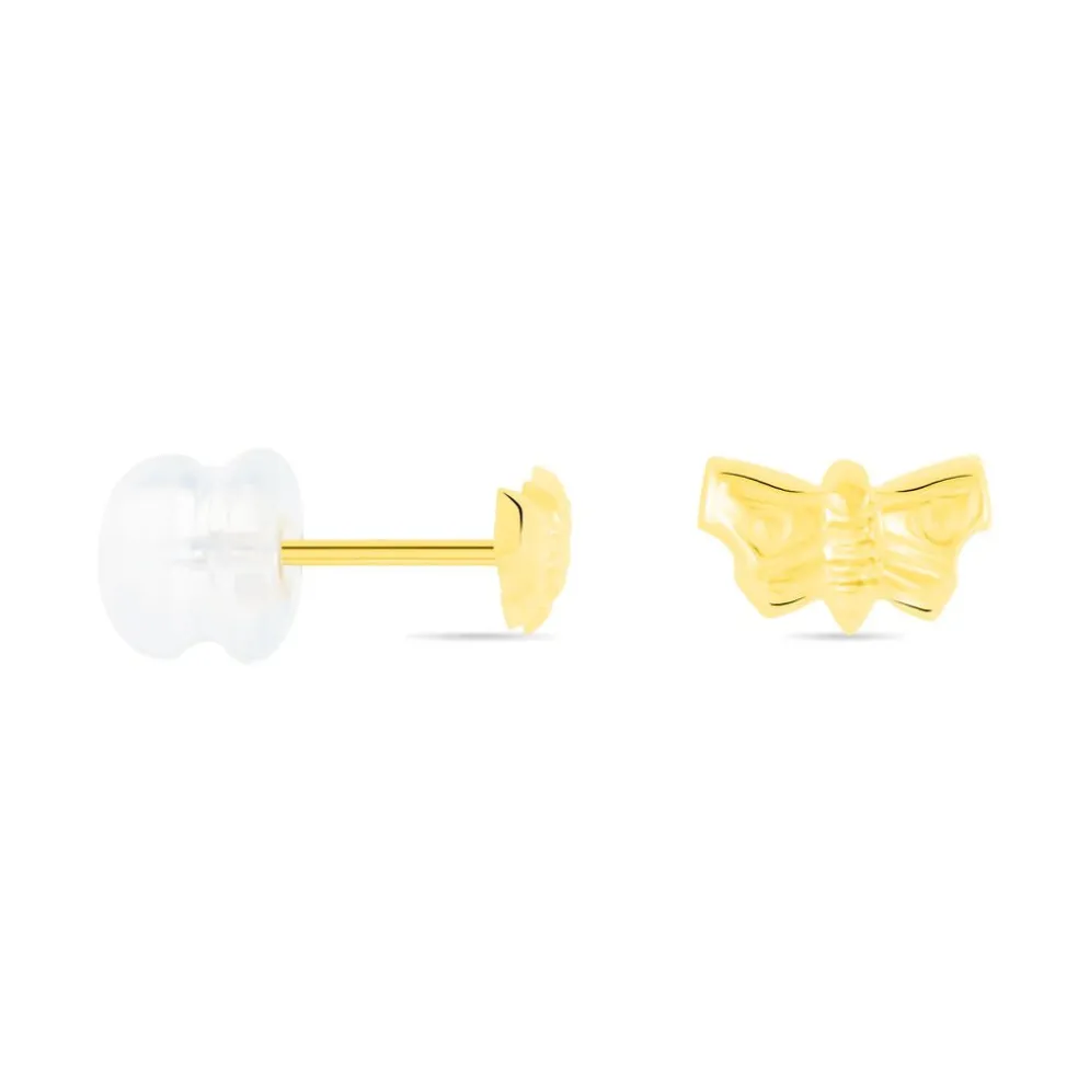 Boucles D'oreilles Puces Bartholomee Papillon Or Jaune