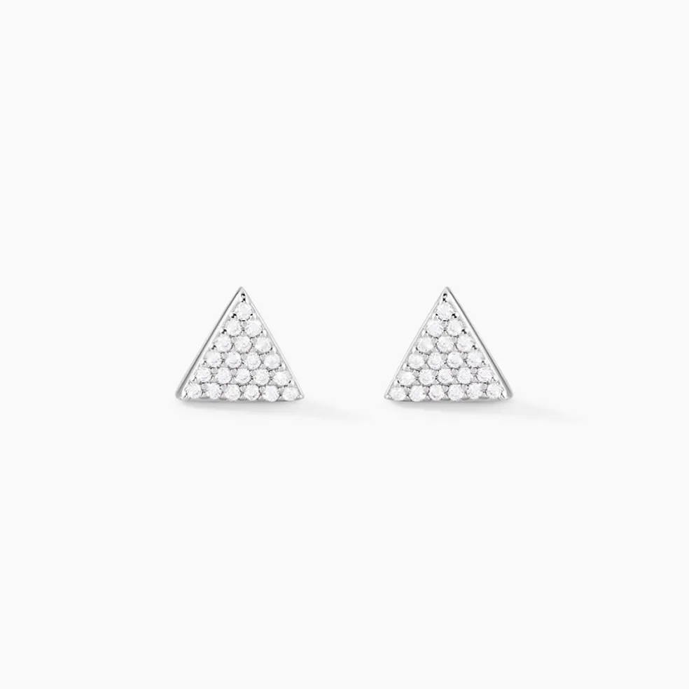 Boucles D'oreilles Puces Brendana Argent Blanc Oxyde De Zirconium