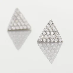 Boucles D'oreilles Puces Brendana Argent Blanc Oxyde De Zirconium