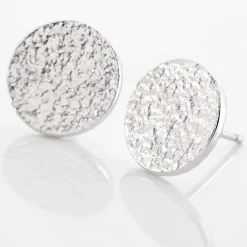 Boucles D'oreilles Puces Blanka Argent Blanc