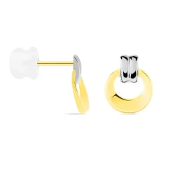 Boucles D'oreilles Puces Berangere Cercle Or Bicolore