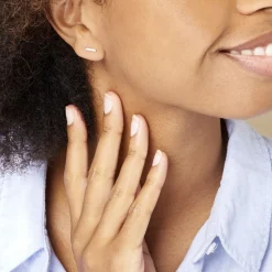 Boucles D'oreilles Puces Birati Argent Rose