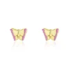 Boucles D'oreilles Puces Bartholomée Papillon Or Jaune