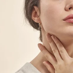 Boucles D'oreilles Puces Baroque Dormeuse Or Jaune Perle De Tahiti