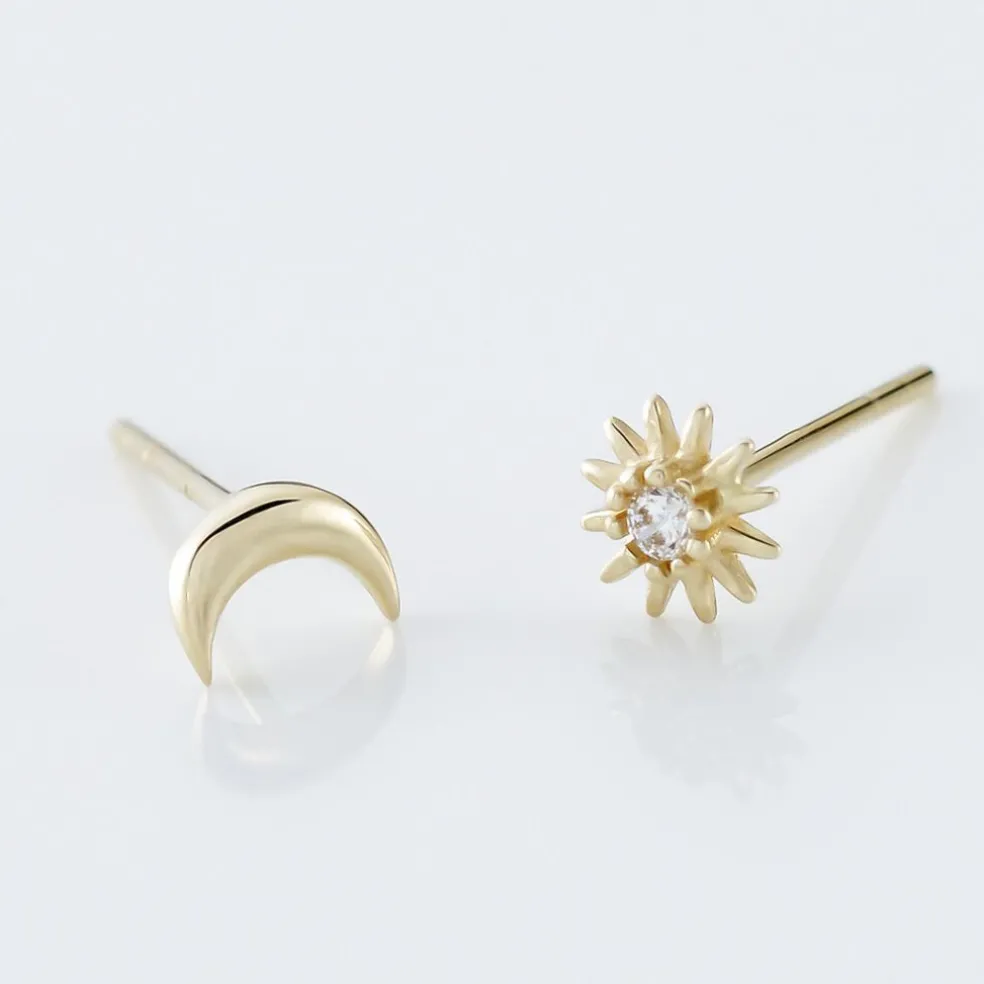 Boucles D'oreilles Puces Berberis Or Jaune Oxyde