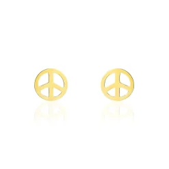 Boucles D'oreilles Puces Bilal Peace Or Jaune