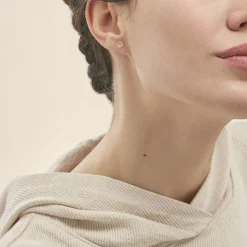 Boucles D'oreilles Puces Bilal Peace Or Jaune